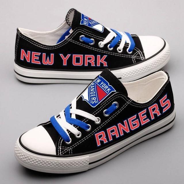 Women's and Youth NHL New York Rangers Repeat Print Low Top Sneakers 002